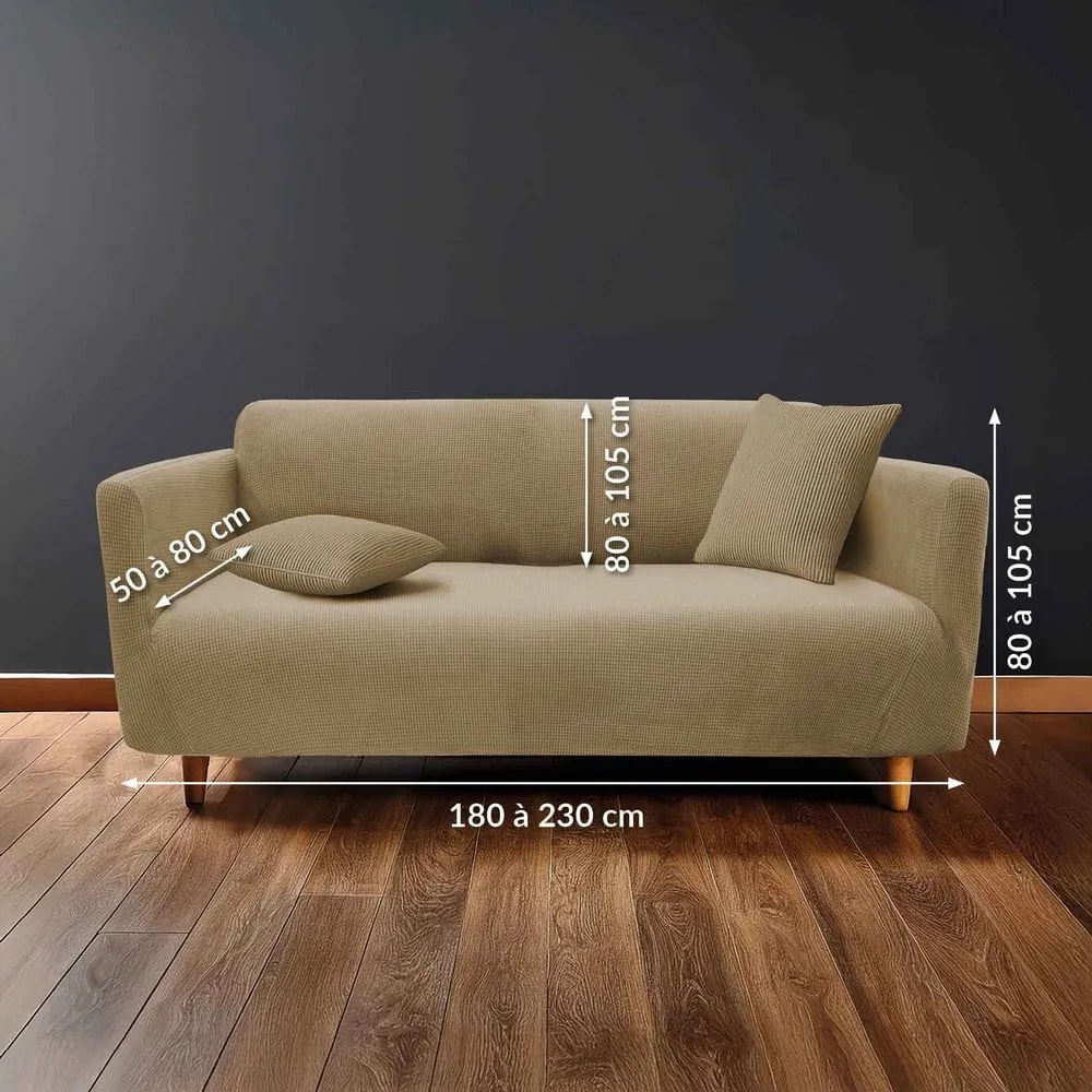 Hnedý 3-miestny napínací poťah na pohovku Sacha – douceur d'intérieur