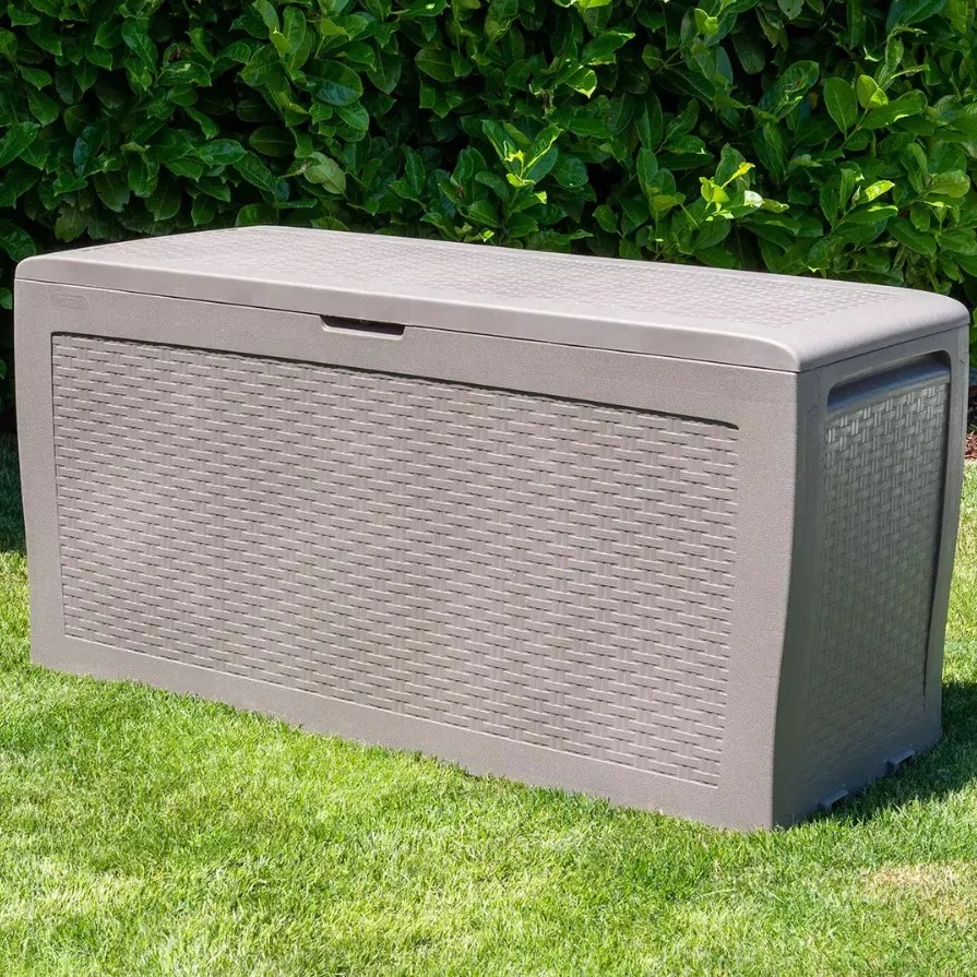 Keter Záhradný úložný box Samoa Rattan sivá, 270 l, 117 x 57 x 45 cm