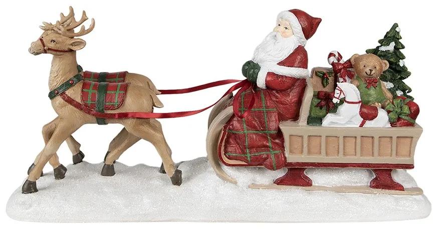 Vianočné dekorácie Socha Santa so saňami - 41*11*19 cm