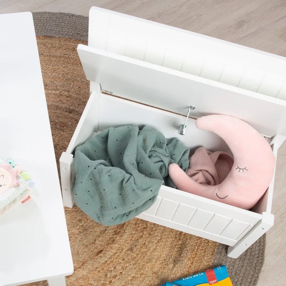 Biela detská lavica – Roba