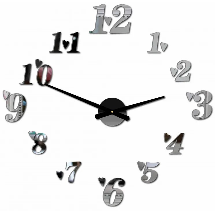 Veľké nalepovacie hodiny na stenu srdiečka I SENTOP 12S004+ srdiečka