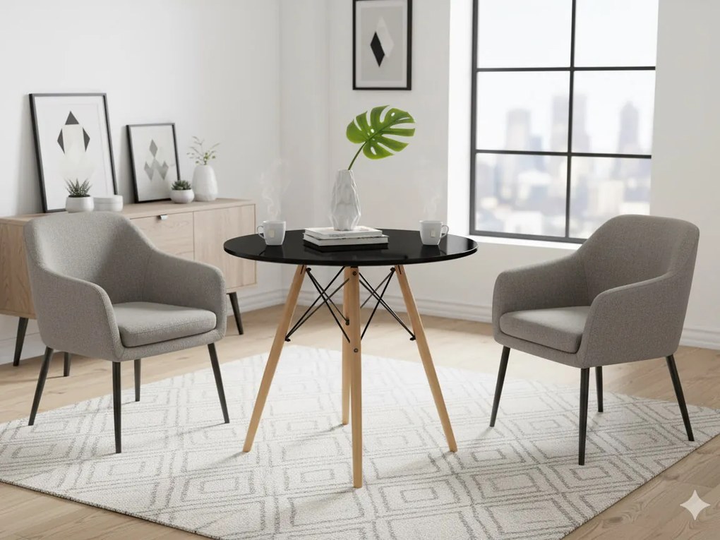 CH Okrúhly jedálenský stôl Jerry - čierna