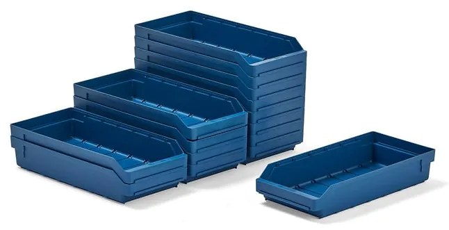 Plastové boxy na súčiastky REACH, 500x240x95 mm, 15 ks, modré