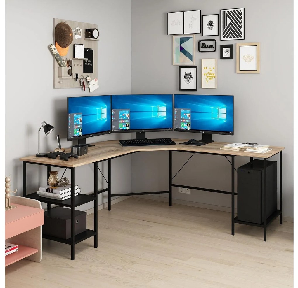 PC stolík Powerfull (čierna + dore). Akcia -17%. Vlastná spoľahlivá doprava až k Vám domov. 1102479