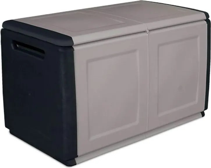Plastový odkladací box s vekom, 960x570x530 mm, sivý