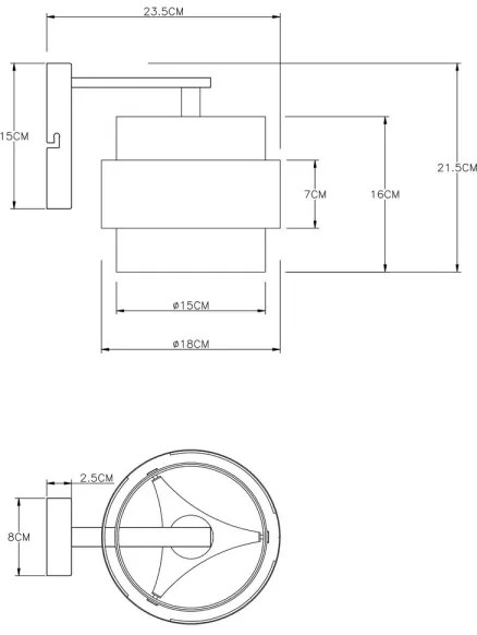 Globo 15560W - Nástenné svietidlo MILEY 1xE27/60W/230V čierna/mosadz
