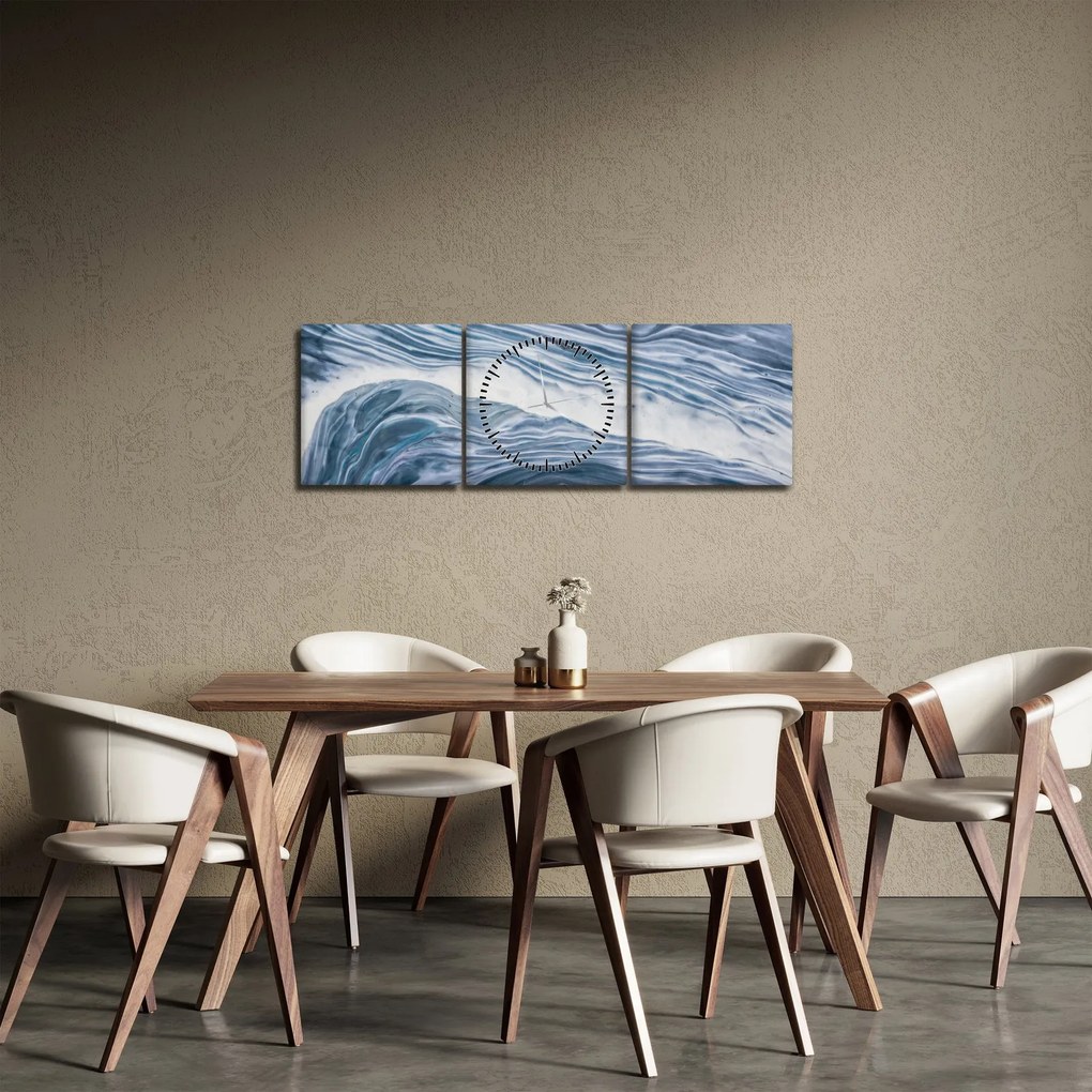 Obraz abstrakcie (s hodinami) (90x30 cm)