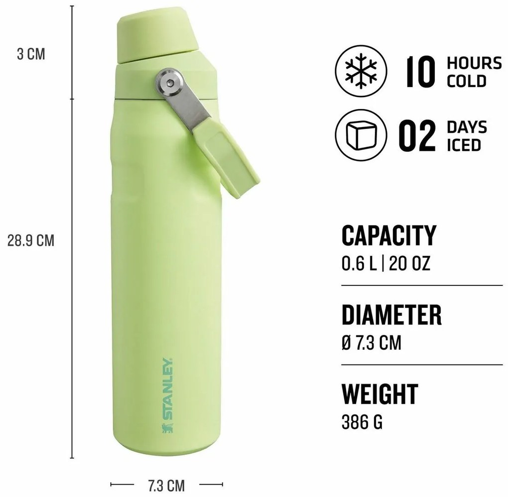 STANLEY Aerolight IceFlow fľaša na vodu Fast Flow 600 ml Citrón