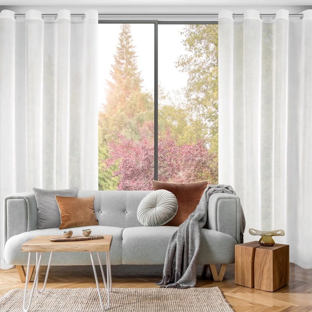 ZÁCLONA NA KRÚŽKOCH LUCY 140X250 CM BIELA