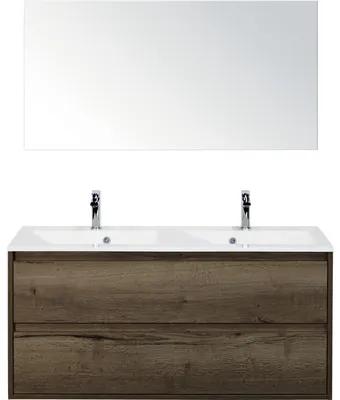 Kúpeľňová zostava Sanox Porto mramor zrkadlo 120 cm 2 zásuvky tabacco