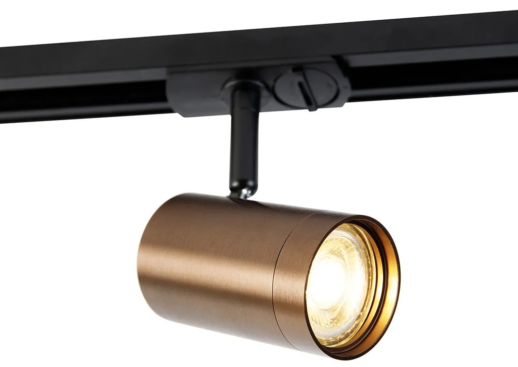 Moderné 1-fázové koľajnicové bodové svetlo tmavo bronzové - Jeana