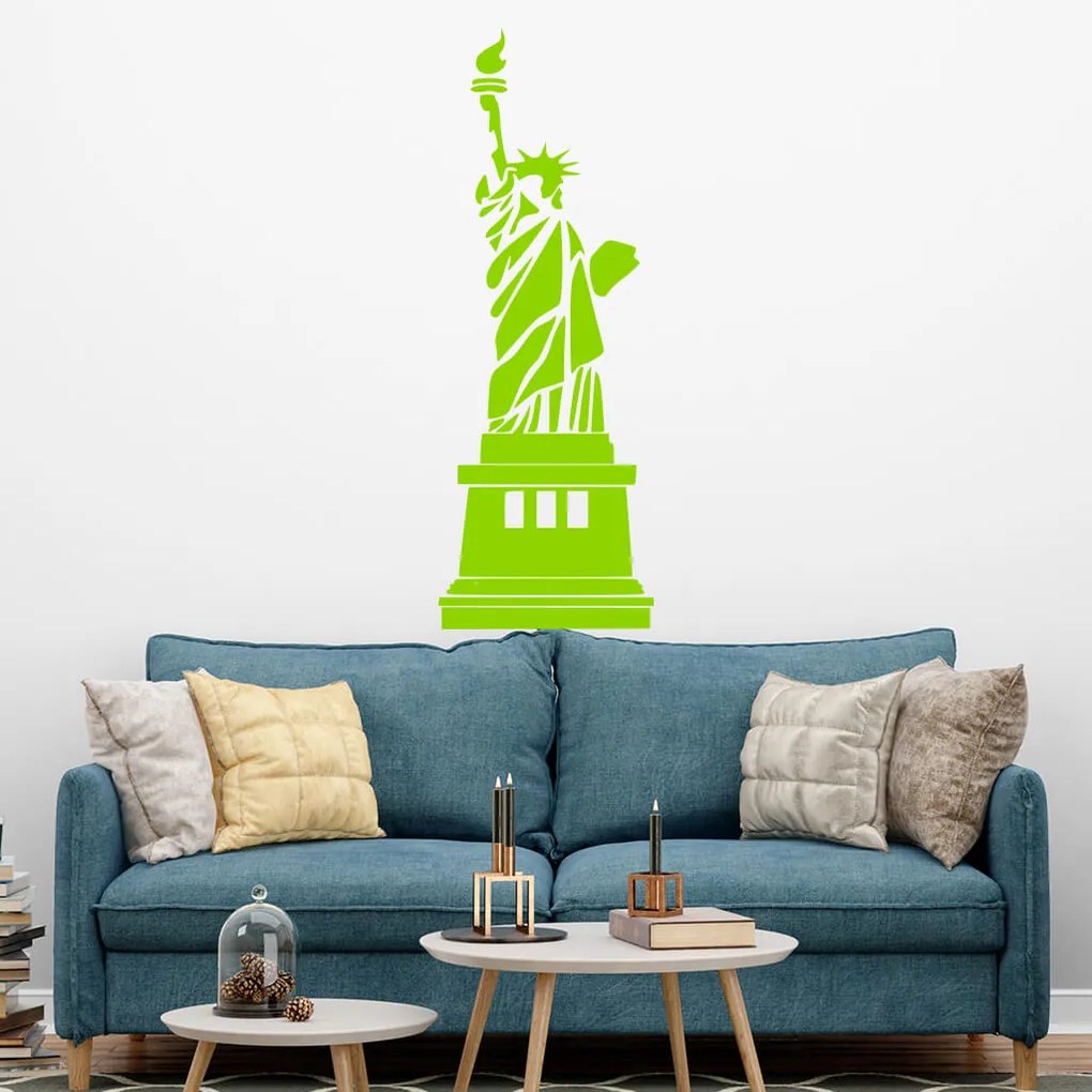 Veselá Stena Samolepka Socha slobody Farba: oranžová, Veľkosť: 80 x 30 cm