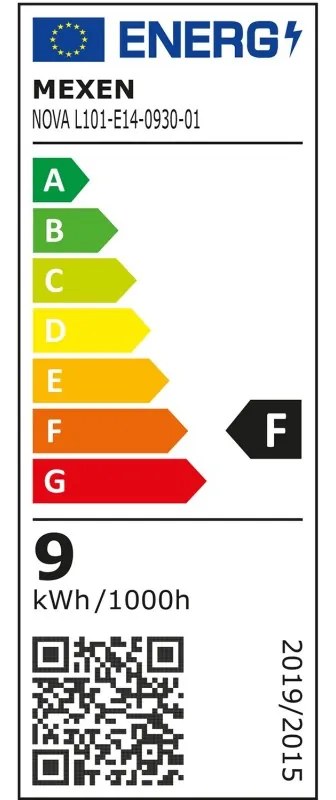Mexen Nova, LED žiarovka E14, G45, 9W, teplá - 3000K, 945 lm - L101-E14-0930-01
