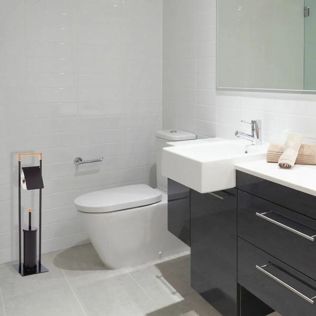 Spirella Stojan na toaletný papier so štetkou Chic 75 x 19 x 19 cm, čierna