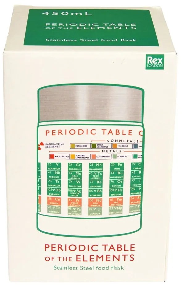 Krémová/v striebornej farbe termoska na jedlo/detská 450 ml Periodic Table – Rex London