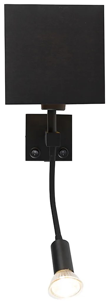 Inteligentná nástenná lampa čierna s USB vrátane Wifi A60 a GU10 - Zeno