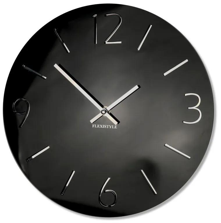 Luxusné nástenné hodiny do obývačky v čiernej farbe
