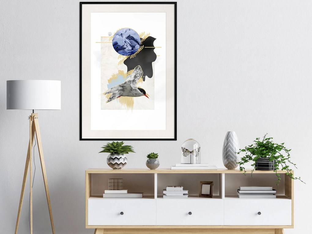 Artgeist Plagát - Antarctic Tern [Poster] Veľkosť: 20x30, Verzia: Zlatý rám s passe-partout