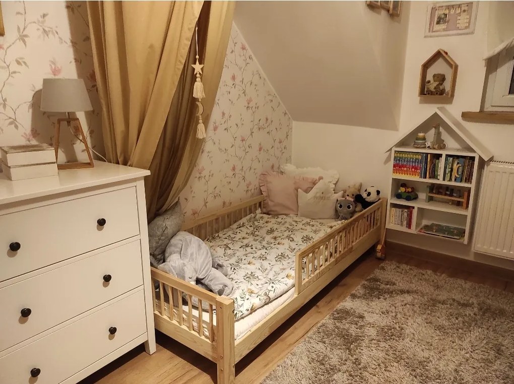 Masívna detská posteľ Basic 90 x 190 - prírodná / vysoké nožky