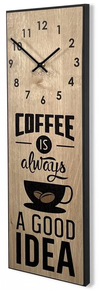Moderné drevené kuchynské hodiny Coffee Idea