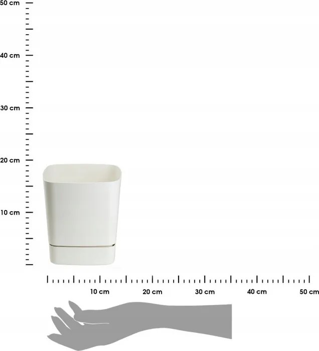 Plastový květináč s podmiskou Cubi 19x19 cm - výber z 6 prevedení