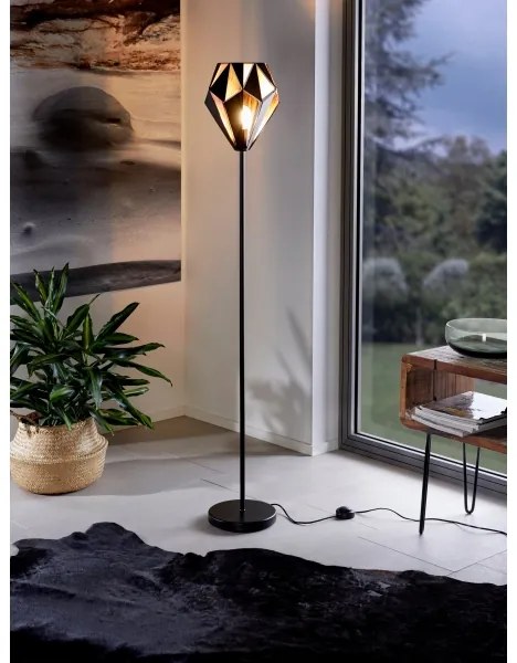 Eglo 62838 - Stojacia lampa CARLTON PRO 1xE27/60W/230V čierna