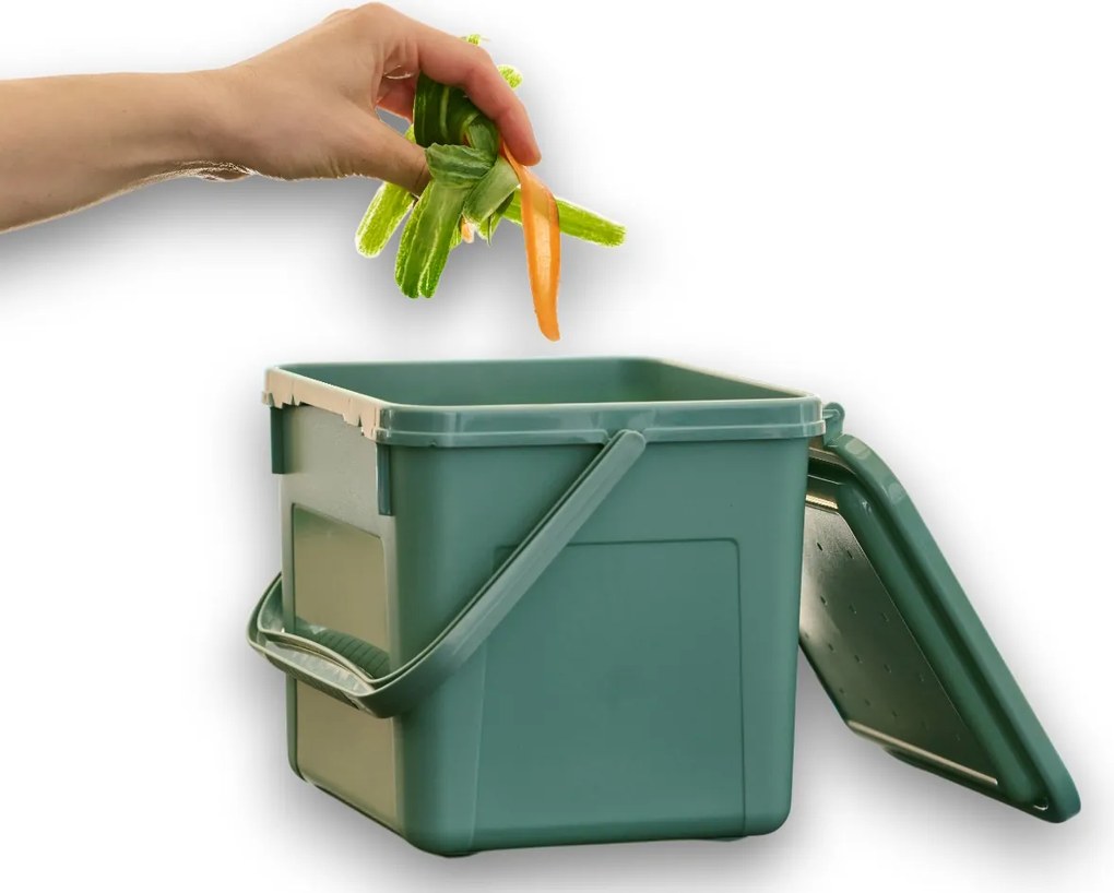 Rotho 2. jakost - S - Odpadkový koš, na bio odpad, Kompostér BIO, matně zelený, 5l