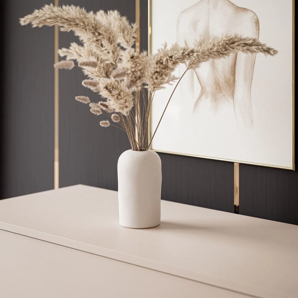 KOMODA MARION III KAŠMÍR STRIEBORNÉ ÚCHYTKY LED 140 cm