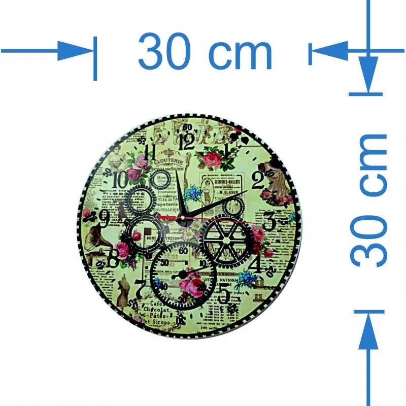 Hodiny na stenu z dreva,  nástenné hodiny I SENTOP HDFK001- Wall clock HEU-