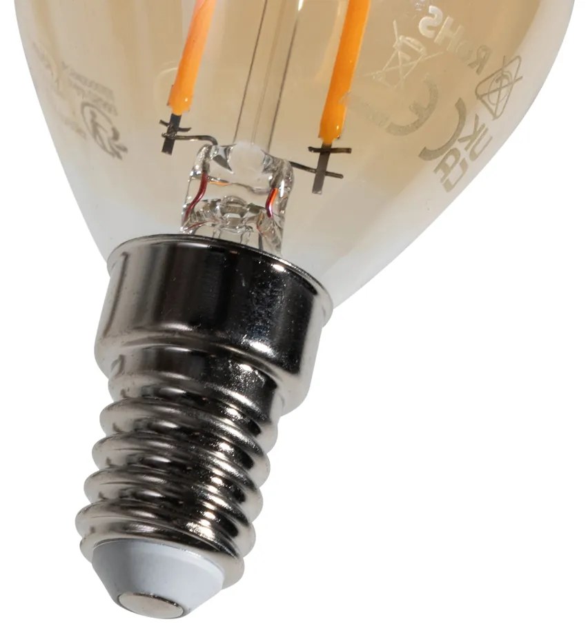 Sada 5 stmievateľných LED žiaroviek E14 G45 zlatá 4W 330 lm 2100K
