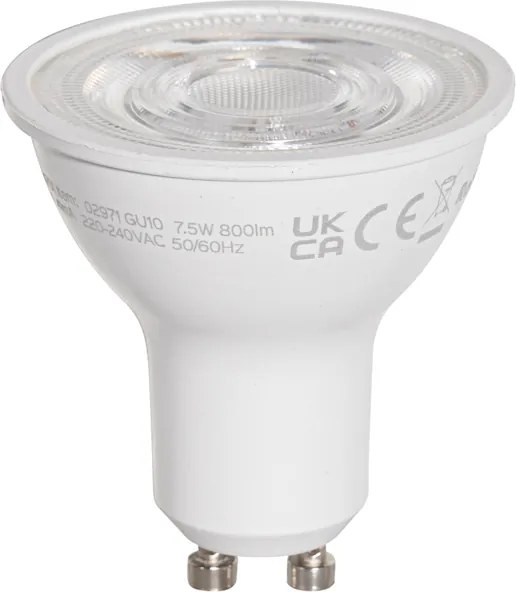 Sada 5 čírych LED žiaroviek GU10 50mm 7,5W 800 lm 3000K