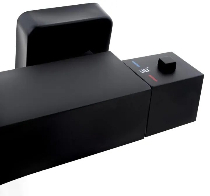 Erga Therm, nástenná sprchová termostatická batéria 150mm, čierna matná, ERG-YKA-BW.GB-THERM-BLK