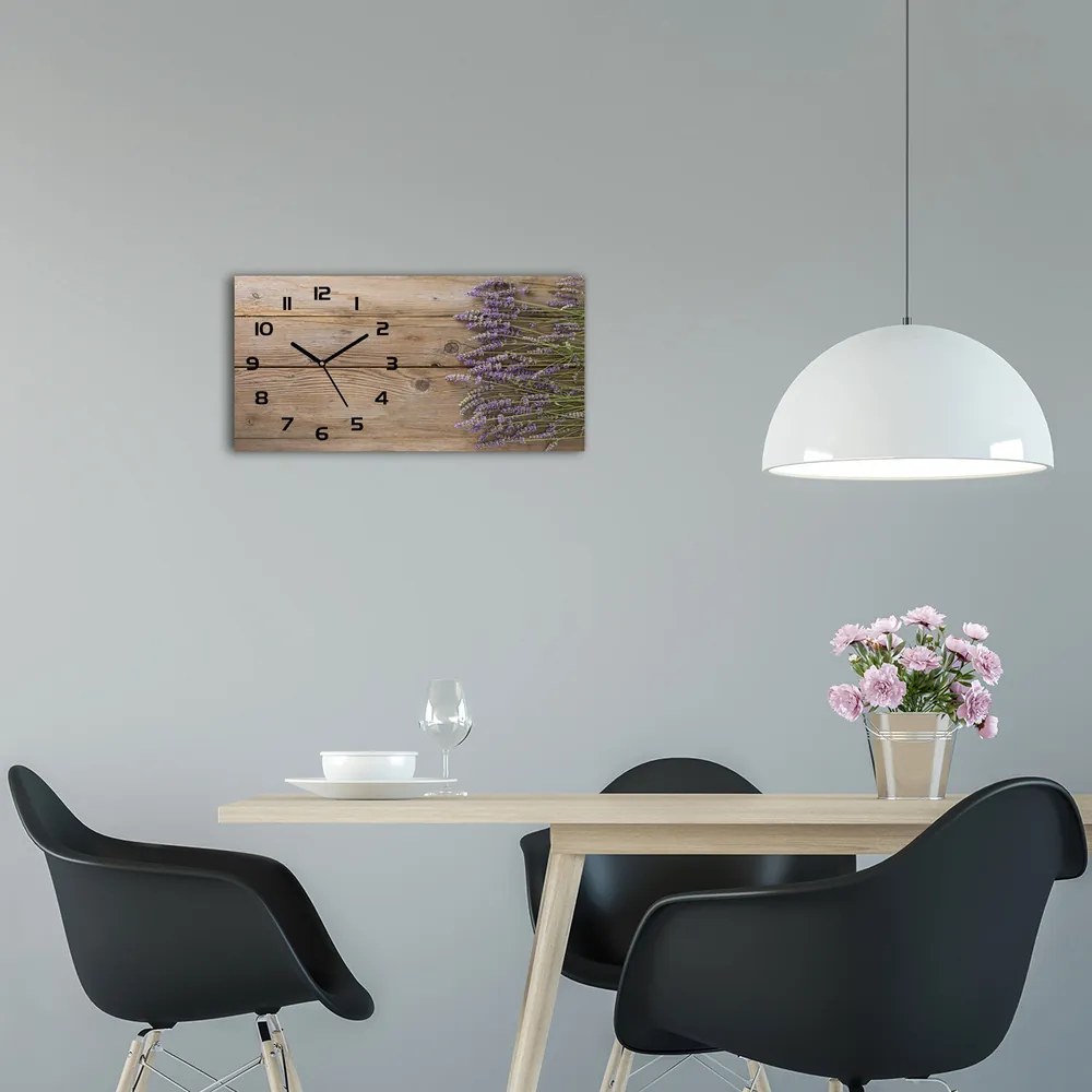 Sklenené hodiny na stenu Levanduľa na strome pl_zsp_60x30_f_85126180