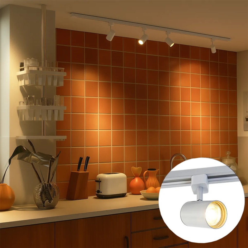 Moderný koľajnicový systém strieborný 4-svetlá 1-fázový - Yade