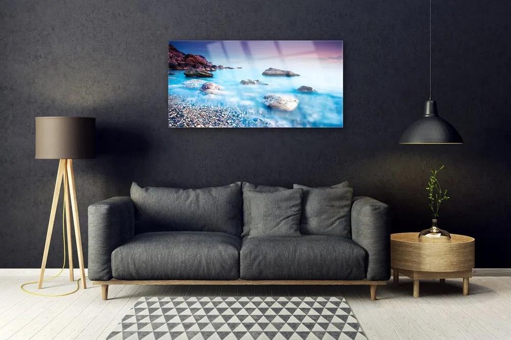 Obraz na akrylátovom skle More kamene krajina 100x50 cm