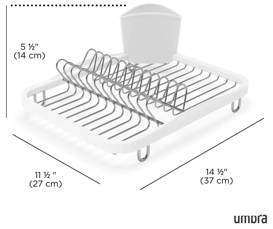 Biely oceľový odkvapkávač 36x28 cm Sinkin – Umbra