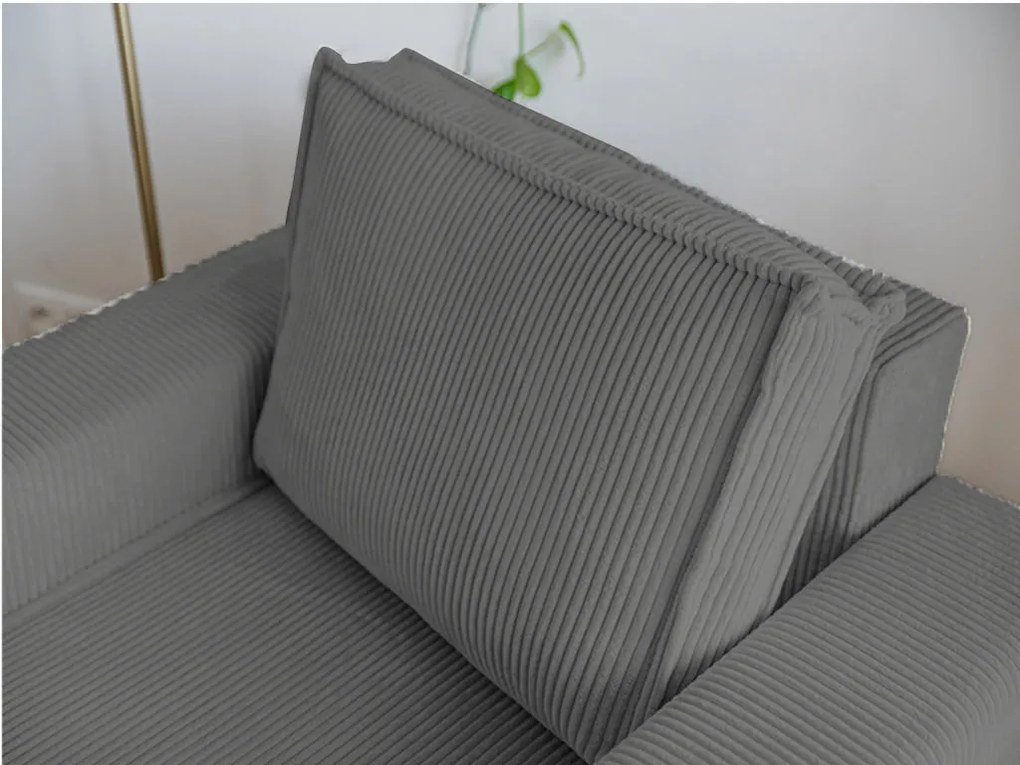Kreslo s taburetom SMART SET, tmavo sivá
