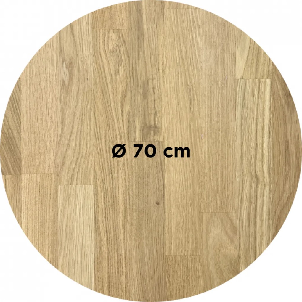 DUBLINO OAK CINK 25 MM - MASÍVNA STOLOVÁ DOSKA Ø 70 cm