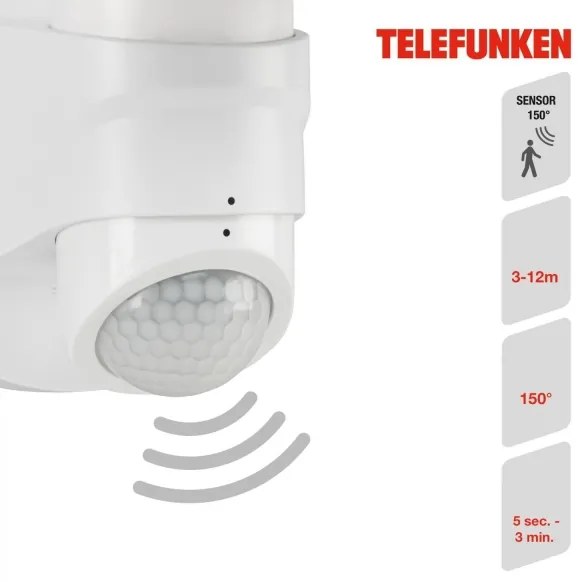 Telefunken 304306TF - LED Vonkajšie nástenné svietidlo so senz. LED/16W/230V IP44