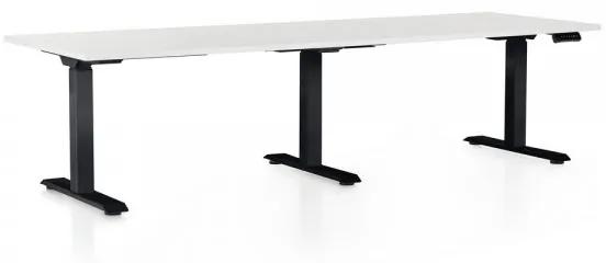 Výškovo nastaviteľný stôl OfficeTech Long, 240 x 80 cm, čierna podnož