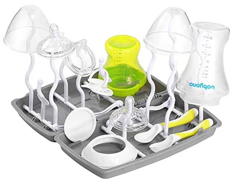 Stojan odkvapkávač na fľaše a cumlíky sivý