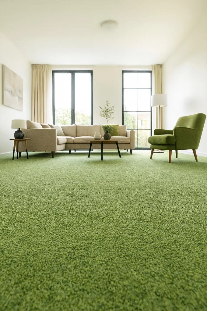 Tapibel, Metrážny koberec Cobalt SDN 64073 - AB zelený, záťažový, na mieru, šíře 4m, zelená, ab (mriežka), chodba / predsieň