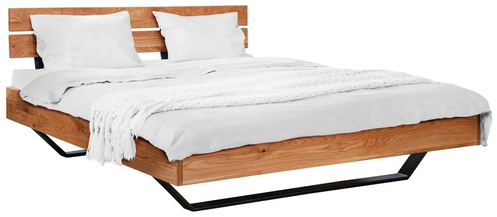 drevko Dubová manželská posteľ Tore II - kovové nohy Rozmer postele: 160 x 200 cm