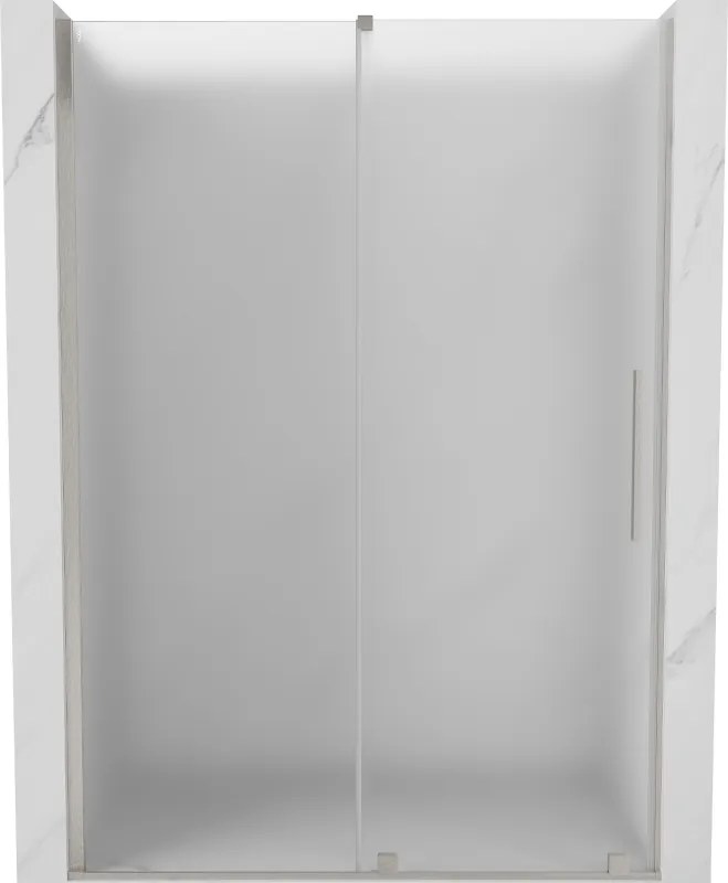 Mexen Velar, posuvné sprchové dvere do otvoru 150 cm, 8mm sklo námraza, brúsená oceľ, 871-150-000-31-97