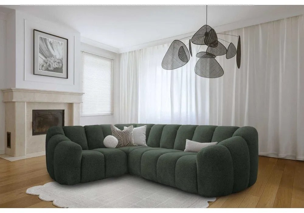 Tmavozelená rohová pohovka (ľavý roh/do L) Shell – Miuform