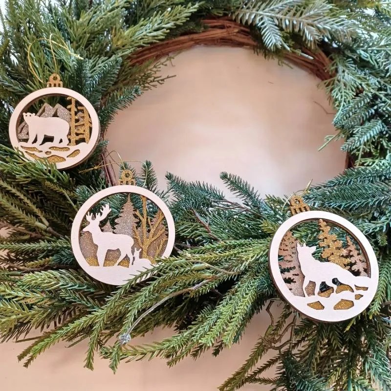 DECOLED Ozdoba, medveď, 8,5 cm, drevená