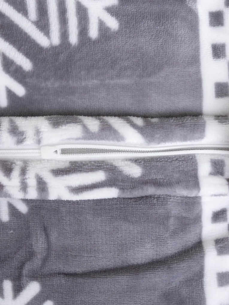 Obliečka na vankúš mikroplyš 70 × 90 cm – Vianoce sivé