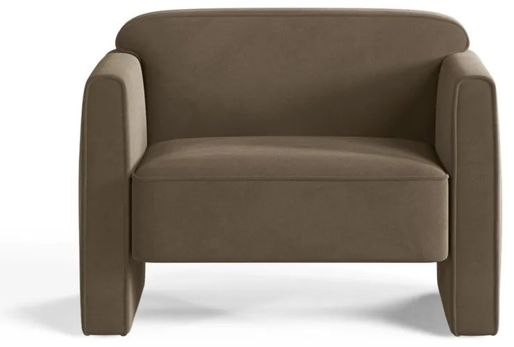 Taupe zamatové kreslo Abby – Micadoni