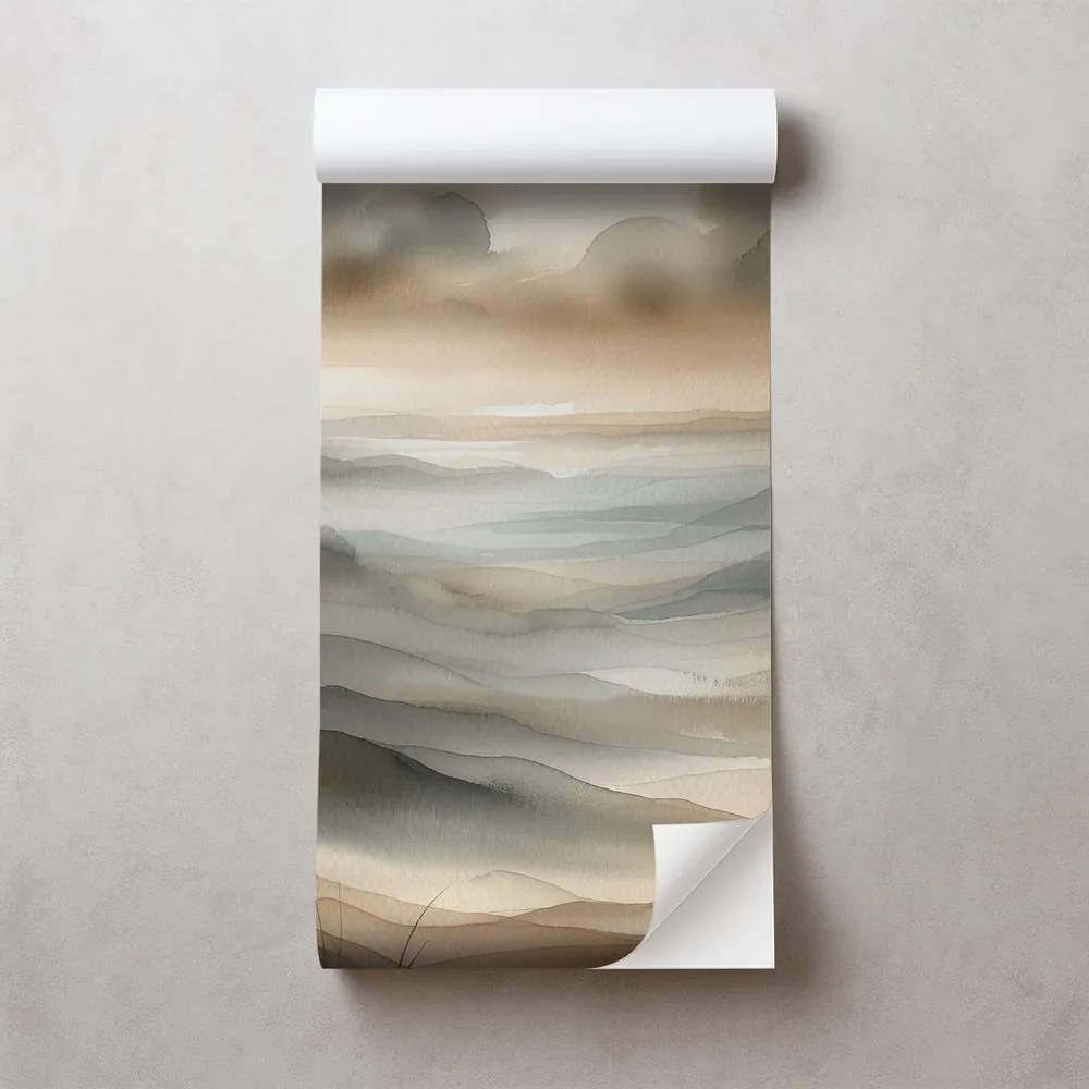 Samolepiaca tapeta akvarelová krajina v hmle