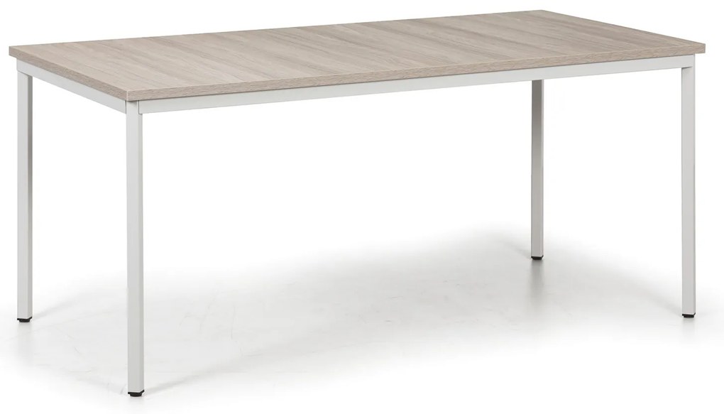 Jedálenský stôl TRIVIA, sivá podnož, 160x80 cm, dub prírodný